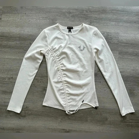 True Religion long sleeve top with shiny logo size M - Picture 1 of 3